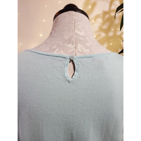 Talbots Embroidered Floral Cottage Short Sleeve Sweater Top Womens Size L Petite - Picture 7 of 10